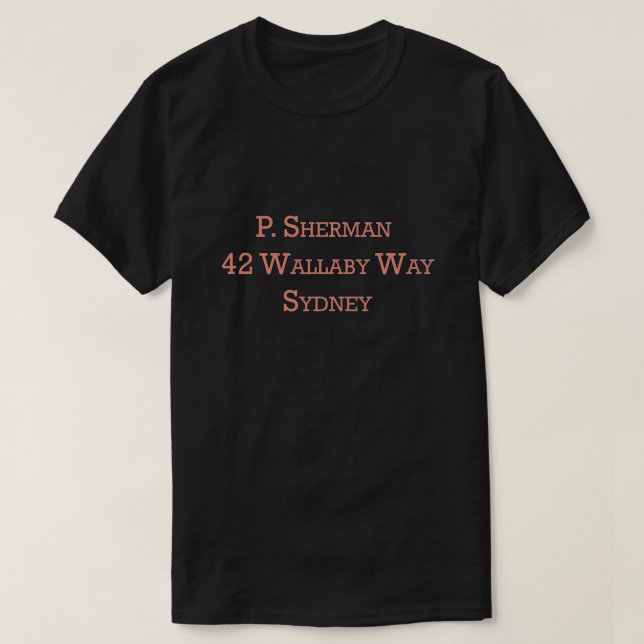 P. Sherman 42 Walla T Shirt (Design framsida)