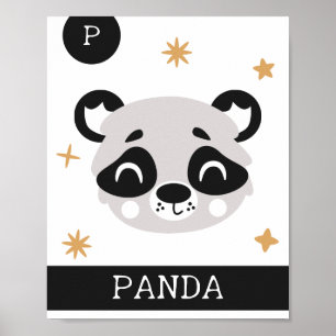 P står för Panda, Barnkammare, Sängkammare, Barnvä Poster