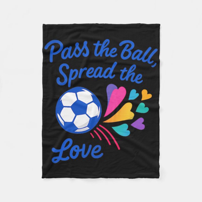 P The Byll Sprid Kärlek Regnbåge Fotboll Design  Fleecefilt (Framsidan)