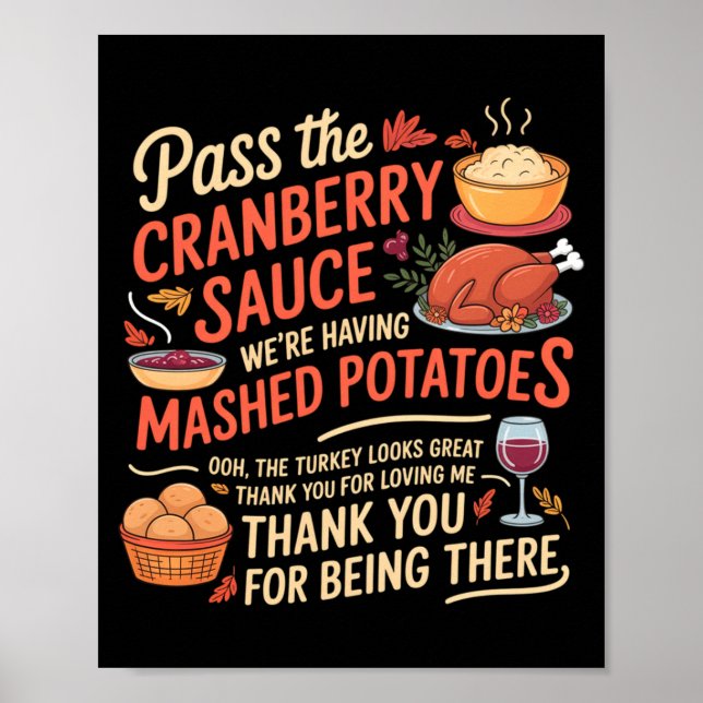 P The Cranberry Sauce Funny Thanksgiving Long Slee Poster (Framsidan)