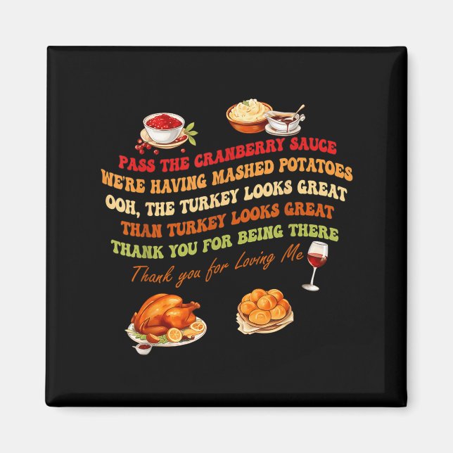 P The Cranberry Sauce Mashed Tatoes Funny Thanksgi Magnet (Framsidan)