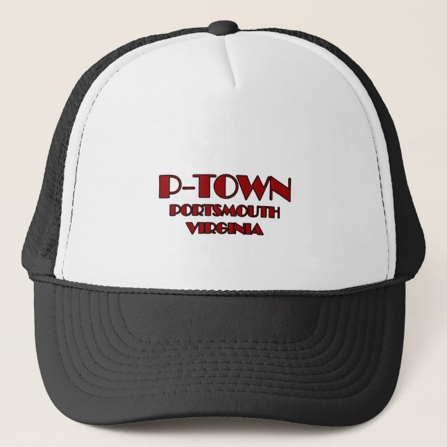 P-Town Portsmouth Virginia logotyp Truckerkeps (Framsida)