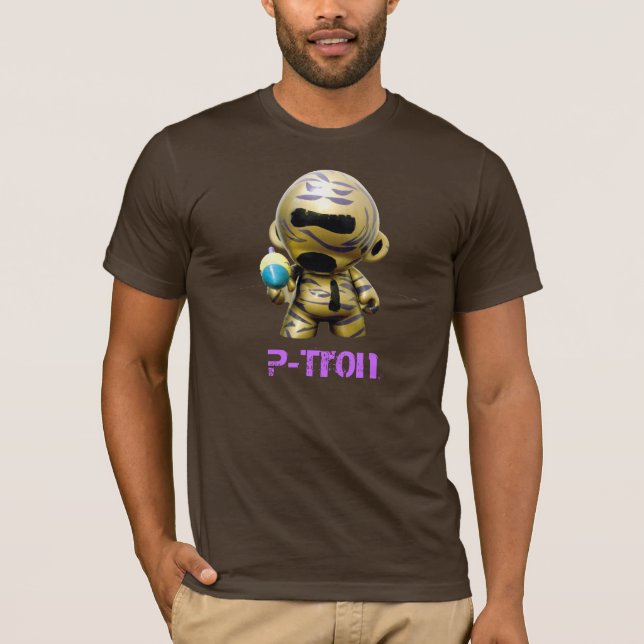 P-Tron laser - Brun t-skjorta T-shirt (Framsida)