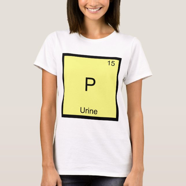 P - Urin Kemiskt Elemente Symbol Roligt Periodiskt Tee (Framsida)