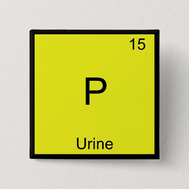 P - Urinkemi Inslag Symbol Funny Periodic Knapp (Framsida)