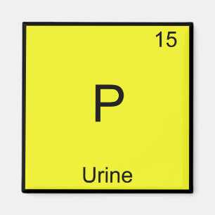 P - Urinkemi Inslag Symbol Funny Periodic Magnet