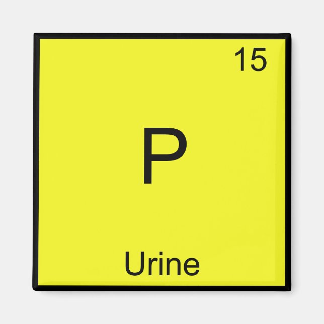 P - Urinkemi Inslag Symbol Funny Periodic Magnet (Framsidan)