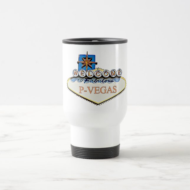 P-Vegas skylt Platteville Wisconsin Mugg (Center)