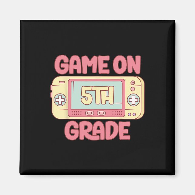 På 5:e klass Coola Video Game Back To School Kids  Magnet (Framsidan)