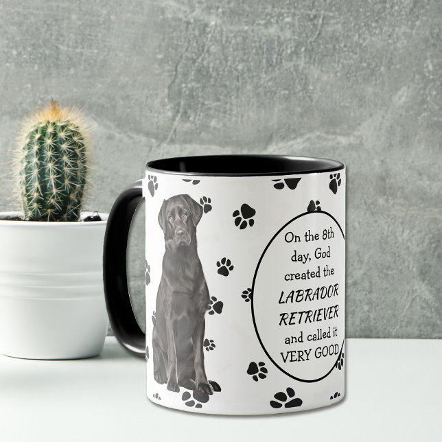 På 8:e dagen Skapat Gud BLACK LABRADOR RETRIEVERS Mugg (Skapare uppladdad)