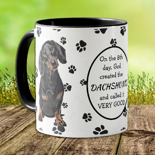 På 8:e dagen Skapat Gud Dachshunds Mugg