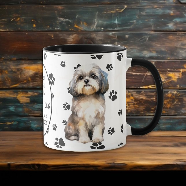 På 8:e dagen Skapat Gud Shih Tzu Hundar Mugg (Skapare uppladdad)