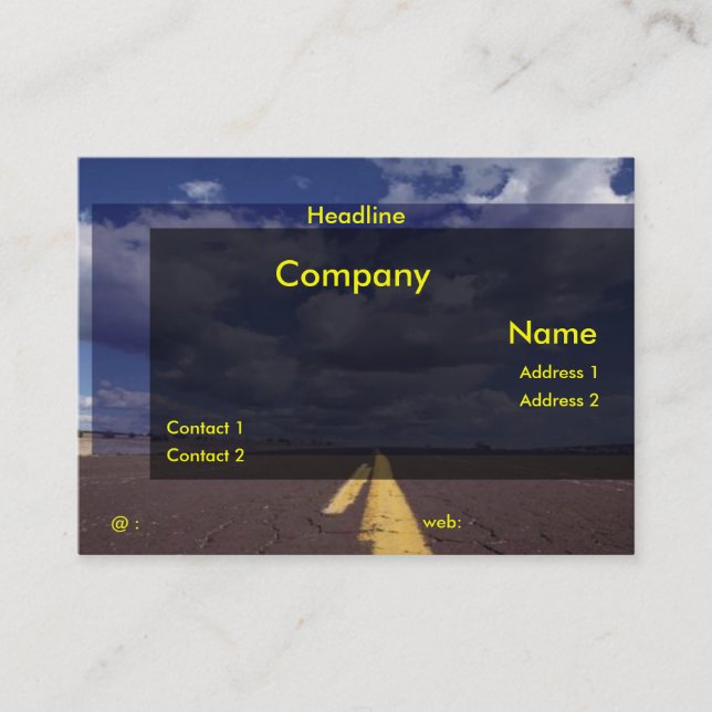 På Affärskortet Road Visitkort (Framsida)