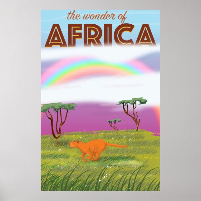  på Afrika vintage resor poster (Framsidan)
