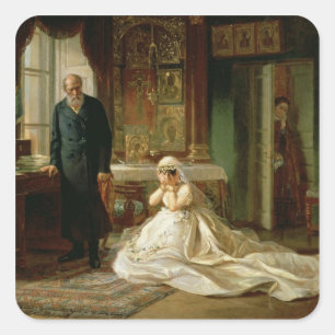 På altaret 1870s fyrkantigt klistermärke