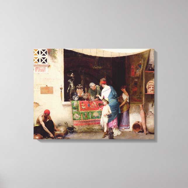 På antikarien, 1880 canvastryck (Framsida)