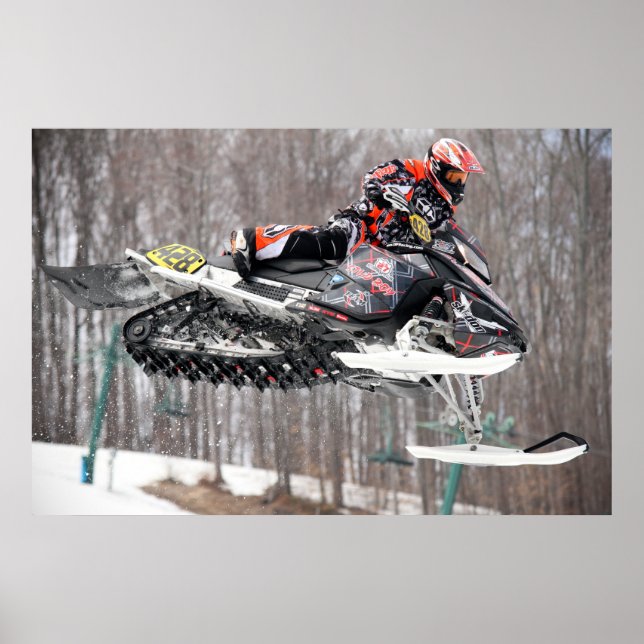 På Attack Snowmobile Print Poster (Framsidan)