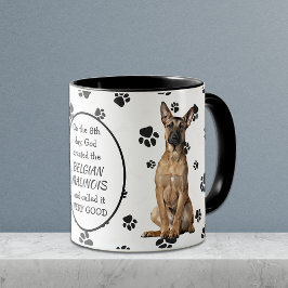 På åttonde dagen Skapat Gud Malinois Hundar Mugg