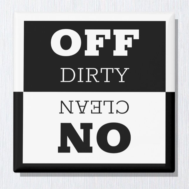 På/av i använda-tecken och ren/smutsig diskmaskin magnet (Skapare uppladdad)