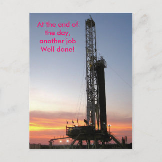 På avsluta av dagen en annan gjord jobbbrunn! vykort