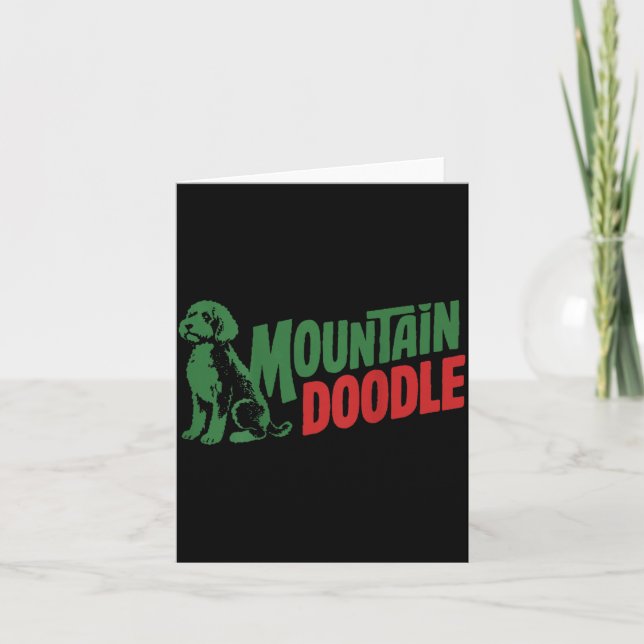 På Back Mountain Doodle Hundälskare Retro Utomhus Kort (Framsida)