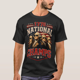 (På baksidan) 1776 Nationella Mästare Roligt Patri T Shirt