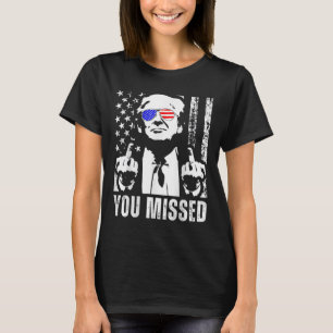 (på baksidan) Du missade Trump 2025 US American Fl T Shirt