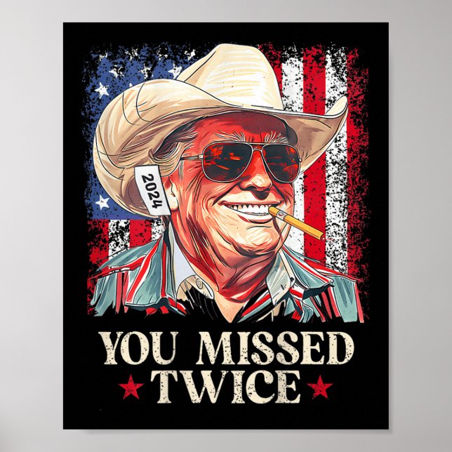 (på baksidan) Du missade två Westerna Cowboytrump  Poster (Framsidan)