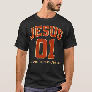 (På baksidan) Jesus Är 1 Vägen Sanning Liv Sport T Shirt