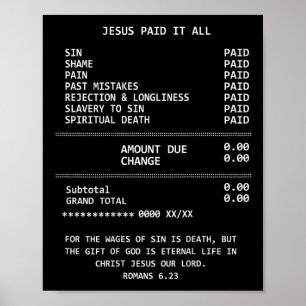 På baksidan Jesus betalade allt Kristendom Kristen Poster