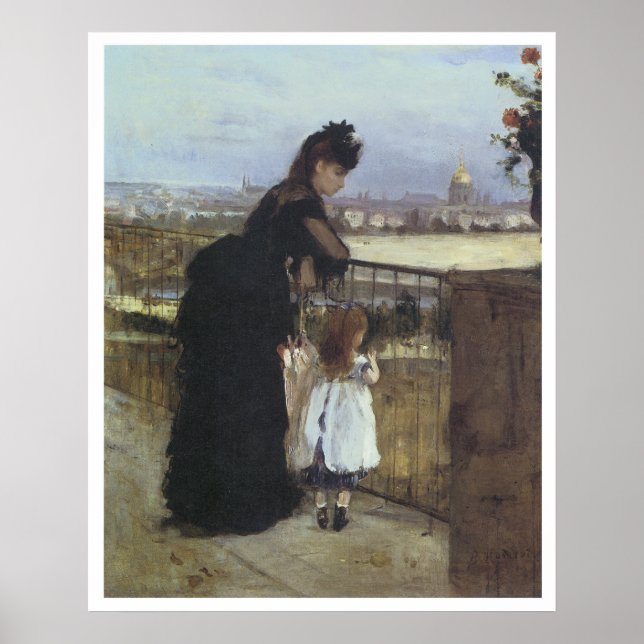 På Balcony, 1871-72 Berthe Morisot Poster (Framsidan)