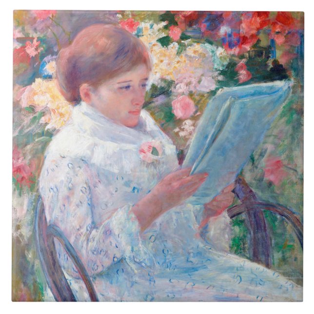 På Balcony, Mary Cassatt Kakelplatta (Framsidan)