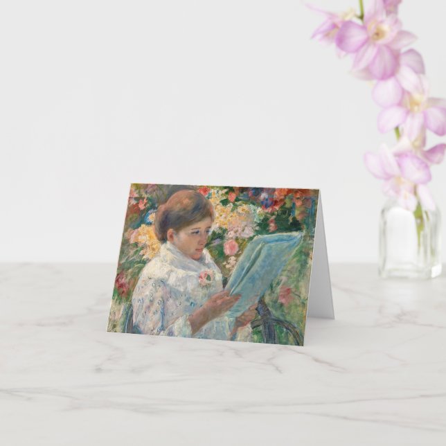 På Balkony av Mary Cassatt Foldat Card Kort (Orkide)