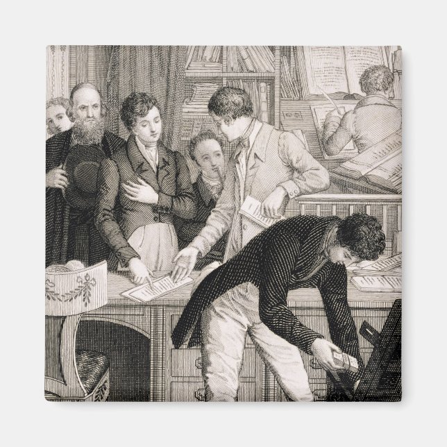 På banken, 1800 (engrave) magnet (Framsidan)