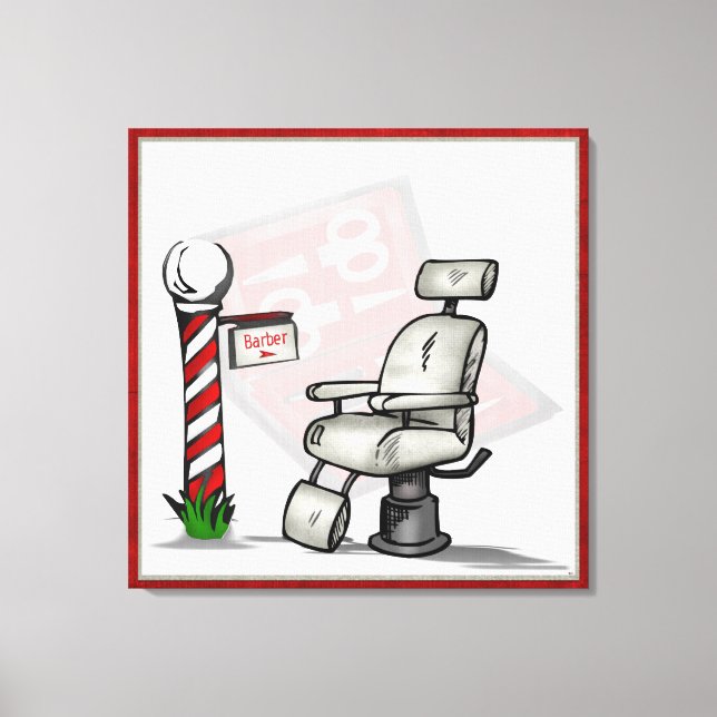 På Barber Shop Decor Canvastryck (Framsida)