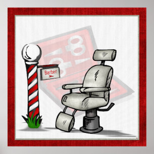 På Barber Shop Decor Poster