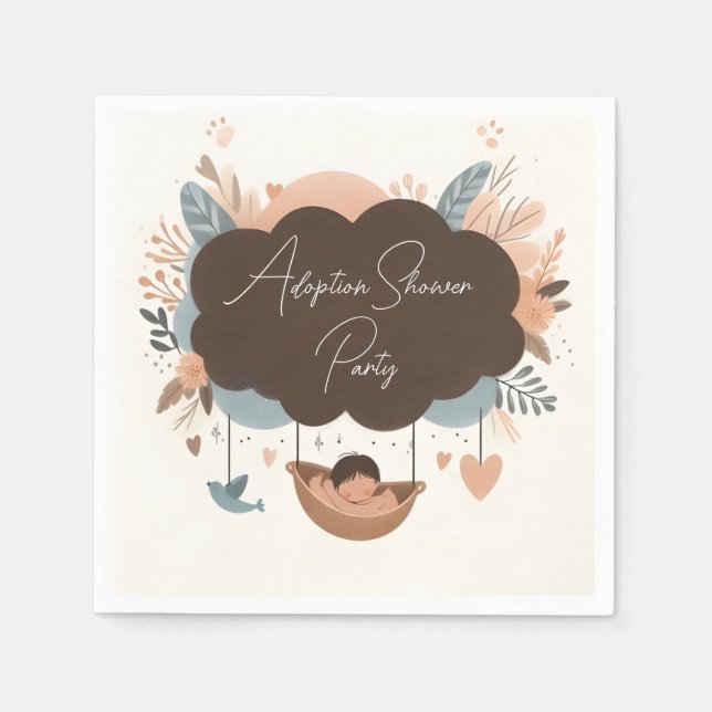 På barndagstidningen Child Son Boho Roligt Adoptio Pappersservett (Framsidan)