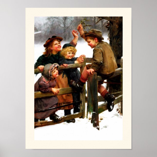 "På Bay". Vintage Art av Arthur Elsley Poster (Framsidan)