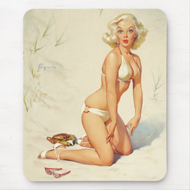 På Beach Retro Pin-up Girl Musmatta (Framsidan)