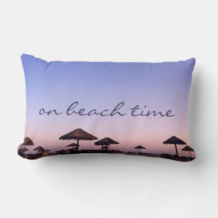 På Beach Time California Lila Sunset Photo Lumbarkudde