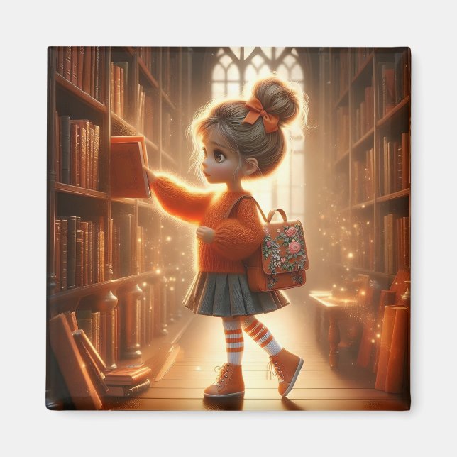 På biblioteket - Orange magnet (Framsidan)