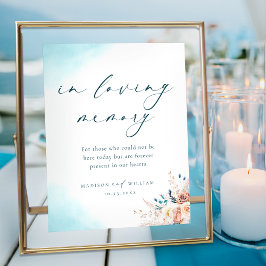 På Blommigten Loving Memory Boho Turcos och Peach Poster