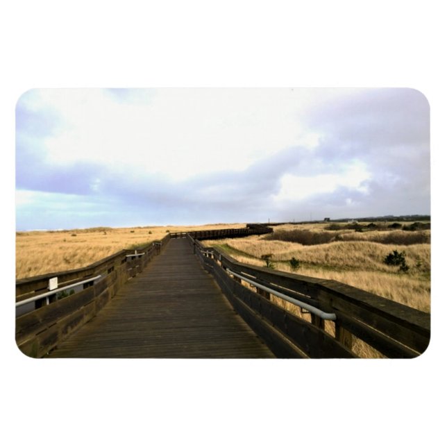 På Boardpromenaden, Long Beach, Washington Magnet (Horisontell)