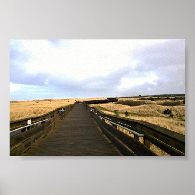 På Boardpromenaden, Long Beach, Washington Poster (Framsidan)