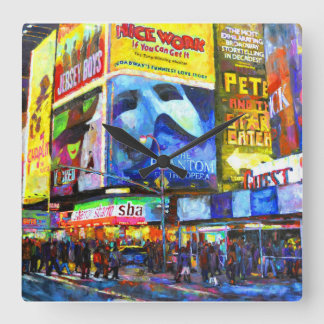 På Broadway Fyrkantig Klocka