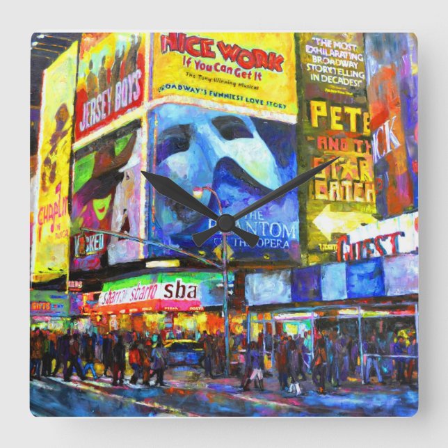 På Broadway Fyrkantig Klocka (Framsida)