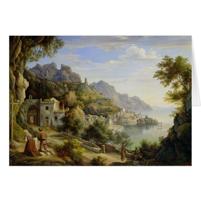 På bukten av Salerno 1826 Hälsningskort (Framsidan Horizontal)