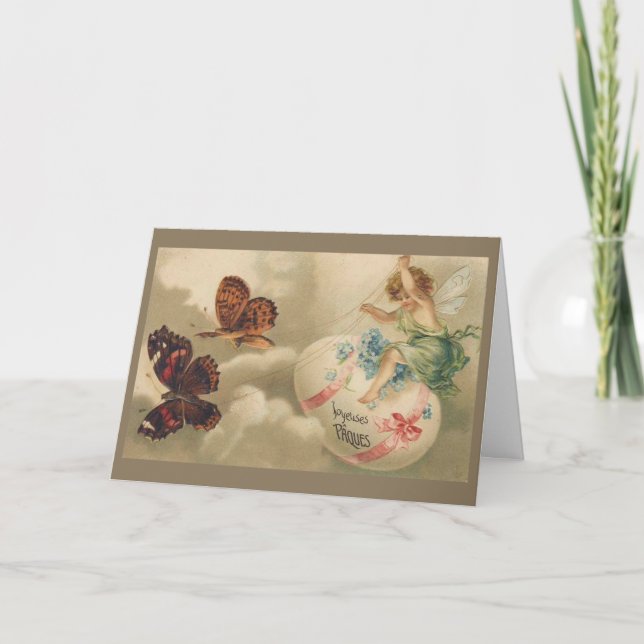 På Butterflies Vingar Påsk Card Helgkort (Framsida)