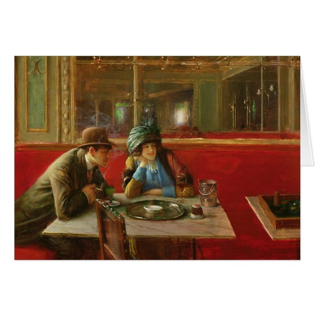 På cafen hälsningskort (Framsidan Horizontal)