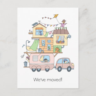 På Camping Trailer - Ny adress Meddelande Vykort